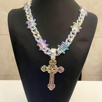F.A   Heavenly Cross iridescent Chain