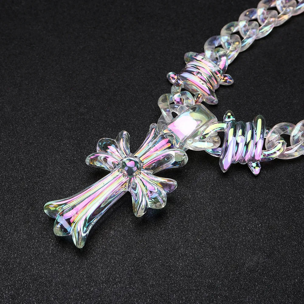 F.A  Cross Iridescent  Chain